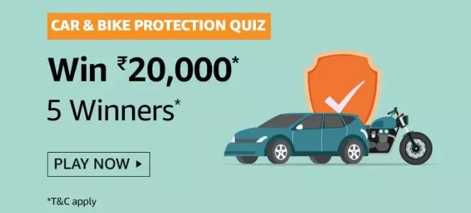 Amazon Car & bike protection Quiz