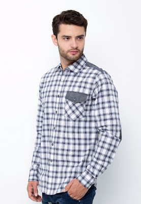 Freeride Plaid Elbow-Patch Shirt - Putih