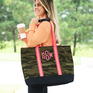 Camo Large Zip Top Tote