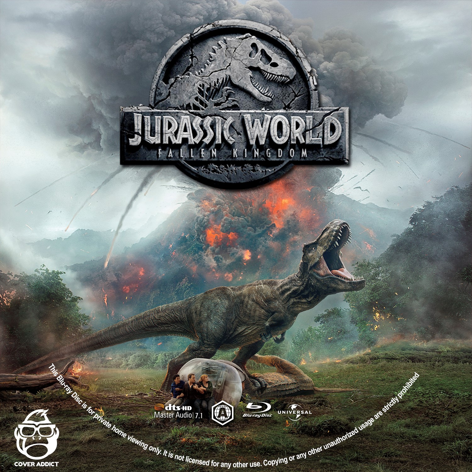 Jurassic World: Fallen Kingdom Bluray Label - Cover Addict 