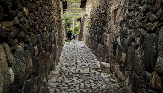 This is an Inca road in Ollantaytanbo