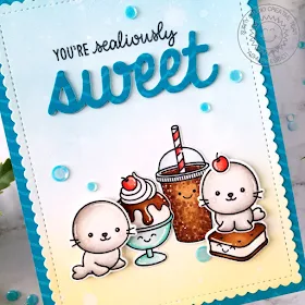 Sunny Studio Stamps: Summer Sweets Sealiously Sweet Frilly Frame Dies Everyday Card by Ashley Ebben