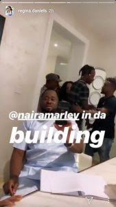 Naira Marley Visits Regina Daniels And Other Nollywood Actors On Set