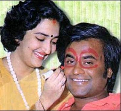 Rajini with his wife Latha