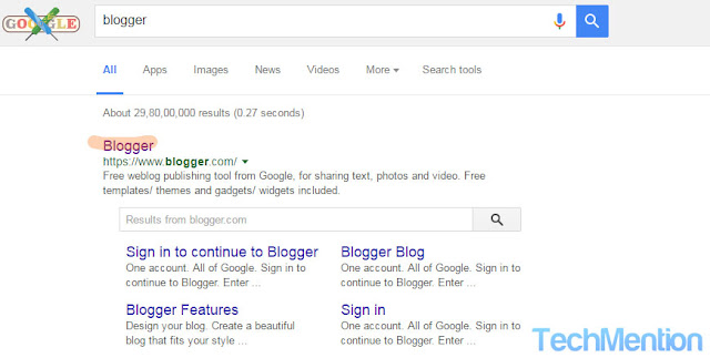 (Blogger on Google Search box)