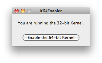  64-bit mod sa K64Enabler u Mac OS X 10.6 Snow Leopard