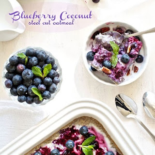 Detox Breakfast: Blueberry-Coconut Baked Steel Cut Oatmeal
