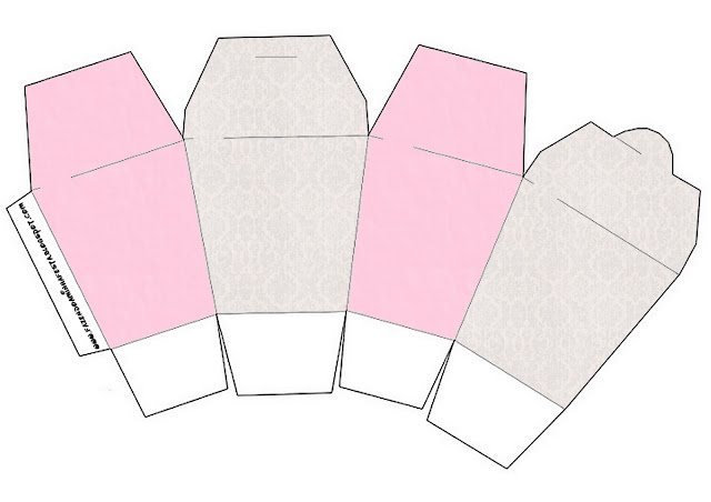 Pink, Lilac y Grey Free Printable Chinese Take Away Box.