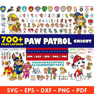 Paw Patrol mega big bundle svg png clipart vector instant download layered files for Cricut