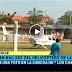 Helicóptero aterriza en una cancha y piloto se toma una selfie con una joven