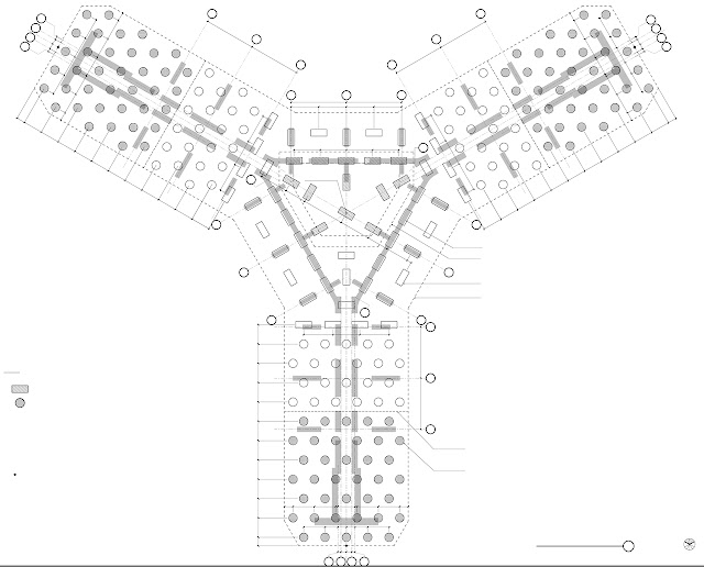 Kingdom Tower blueprint showing foundation piles