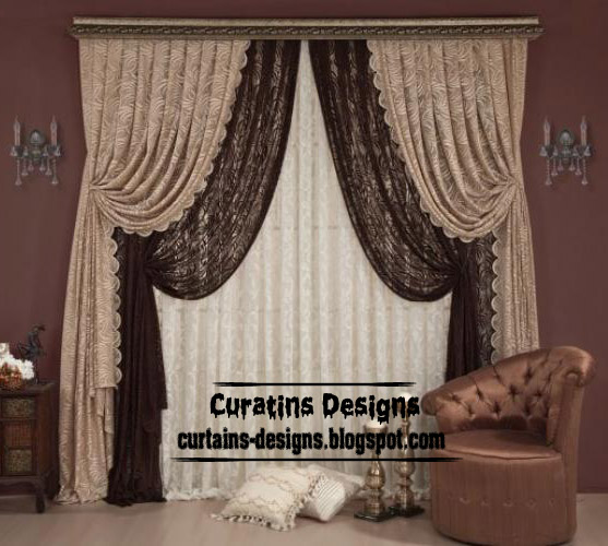 Stylish chocolate curtain style for living room, Luxury curtain ...