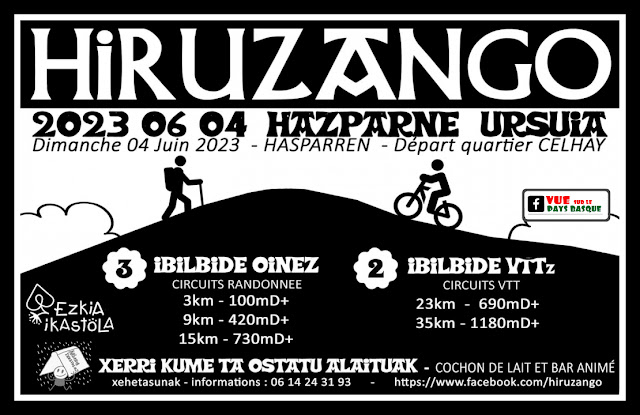 Hiruzango 2023 randonnées pédestres et VTT