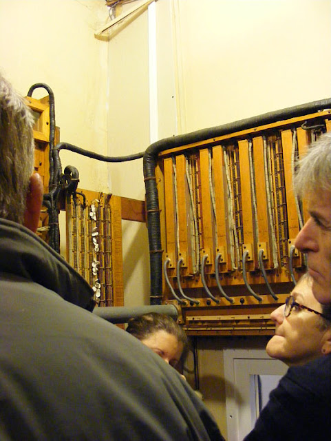 In the control room of the organ at Chateau de Cande.  Indre et Loire, France. Photographed by Susan Walter. Tour the Loire Valley with a classic car and a private guide.