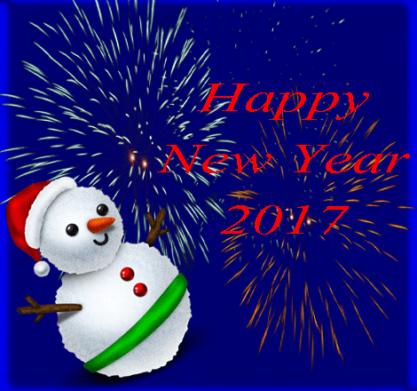 Happy New Year 2017 with Snowman