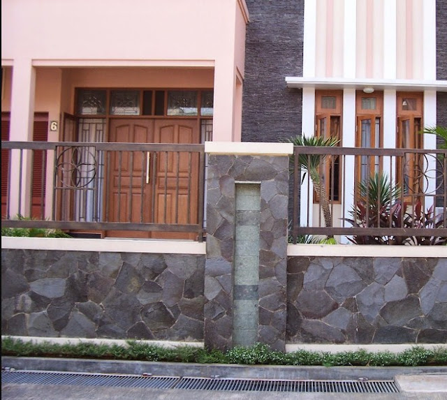 pagar rumah minimalis modern batu alam