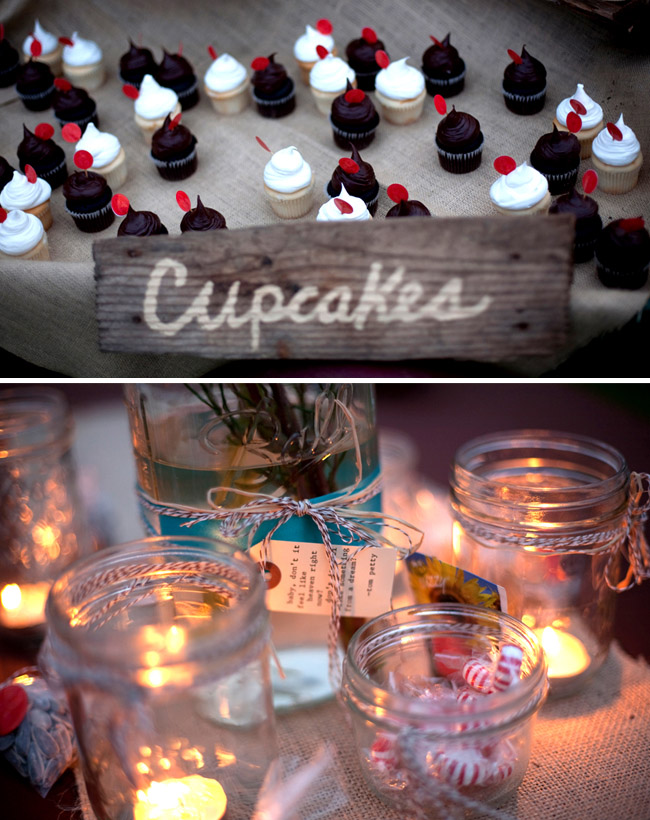 cupcakes and mason jars wedding