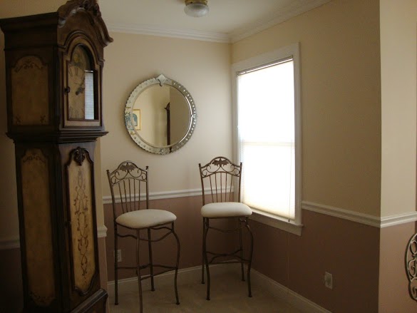Two Tone Painted Walls With Chair Rail - Chair Rail, Check! | Dining room chair rail, Dining room ... / See more ideas about chair rail, room colors, two tone walls.