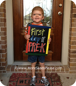 Aiden, first day of Pre-K