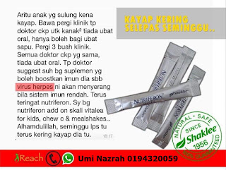 Nutriferon Shaklee Anak Demam, Kesan Sampingan, Testimoni