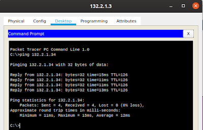 ping command result from subnet