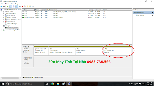 Gộp ổ cứng trong win 10 - H20
