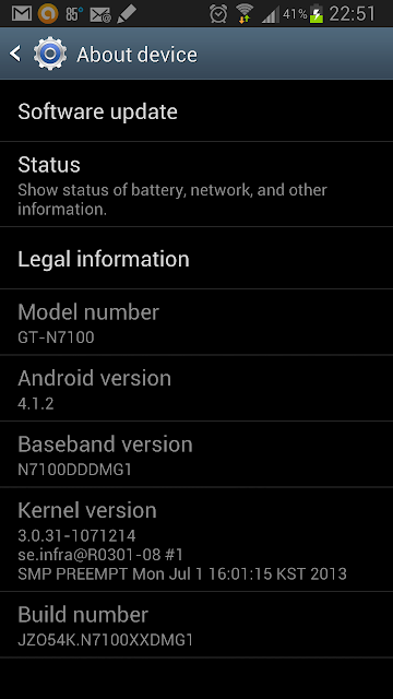 Samsung Note 2 Updated to 4.1.2 N7100DDDMG1