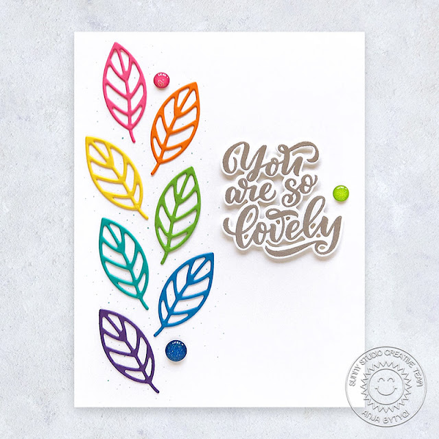 Sunny Studio Stamps: Spring Greenery Card by Anja Bytyqi (featuring Lovey Dovey)