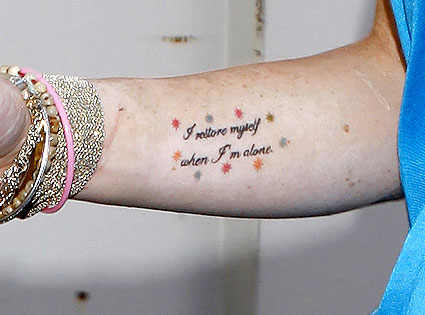 Lindsay Lo has a Marily Monroe quote tattooed on her arm