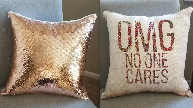 infusible ink, sequin pillows, cricut infusible ink, throw pillow, cameo 4