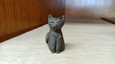 陶器猫置物