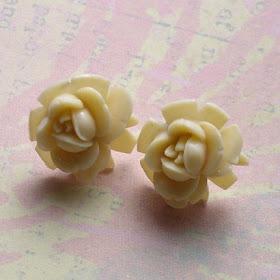 vintage ivory rose earrings jeweledambrosia