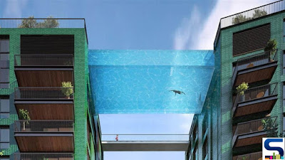 Transparent swimming pool at Heart of United Kingdom, Interiors Designer