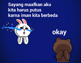 Gambar komik Line brown cony bahagia galau dp bbm lucu