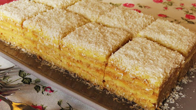 Kokos kocke s bijelom čokoladom i limunom bez pečenja / Coconut cube with white chocolate and lemon