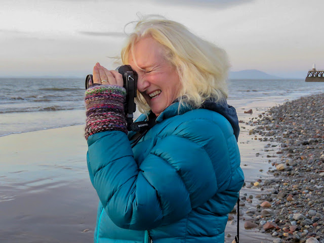 Photo of me taking photos down on the shore at Maryport on Wednesday evening. Photo by Dave Welham