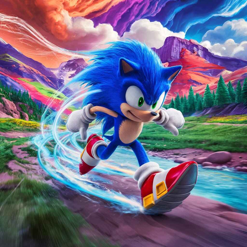 Beyond the Green Hill Zone: AI Takes Sonic on a Vibrant Artistic Run