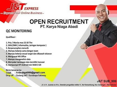 OPEN RECRUITMENT PT KARYA NIAGA ABADI (J&T)