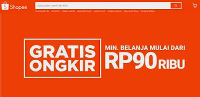 gratis ongkir dari shopee dengan belanja minimal harga 90 ribu rupiah