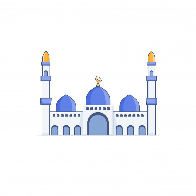 Gambar masjid kartun simple