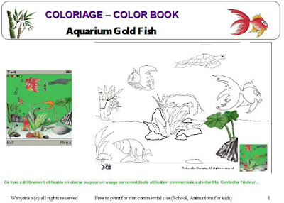 Aquarium GoldFish print coloriage