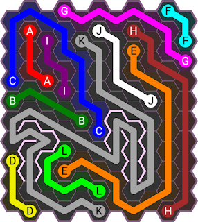 Flow Free Hexes : Pathway  Pack : Level 23 Solution