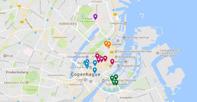 mapa de calles coloridad copenhague