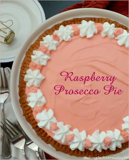 Raspberry Prosecco Pie, perfect for the holiday season, or any occasion | recipe developed by www.BakingInATornado.com | #recipe #dessert