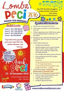 Lomba Menulis Cerpen Anak PECI Desember 2016