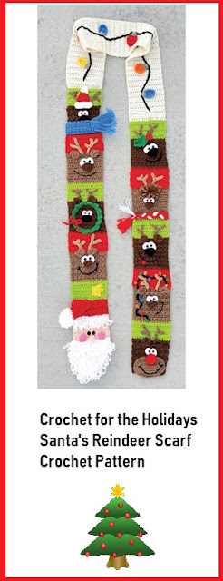 Santa's Reindeer Crochet Scarf Pattern to Download