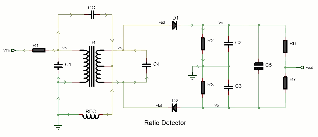 ratio detector FM demodulator circuit diagram
