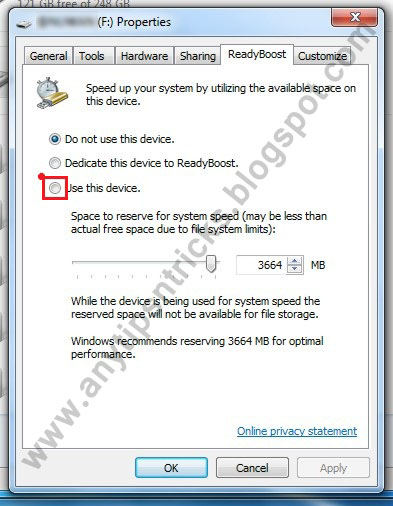 Then, select 'Use this device' on Properties WIndow.