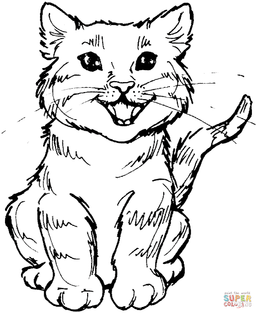 Click The Meowing Kitten Coloring 
