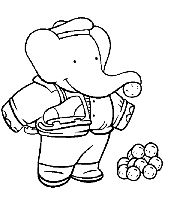 Desenhos do Babar para Colorir e Imprimir